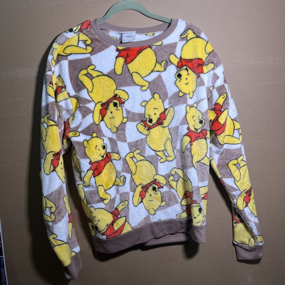 Disney Winnie The Pooh Fleece Crewneck Sweatshirt Size Adult Lg (48)